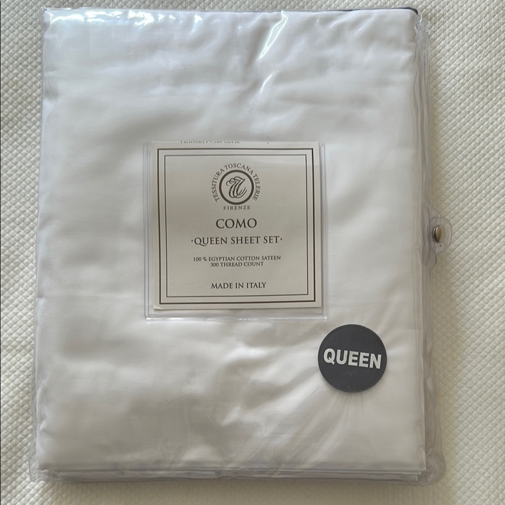 Frette Como Queen Sheet Set - White